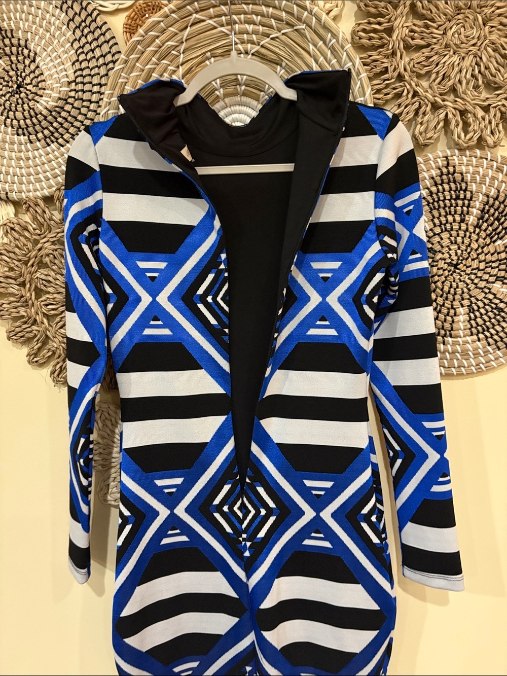 Mara Hoffman Geographic Print Long Sleeve Dress medium. Mock neck. NWT - Picture 4 of 10